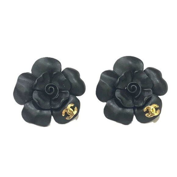 CHANEL Camellia CC Mark Pierce accessories Pierce metal Black/GoldHardware - Picture 1 of 7